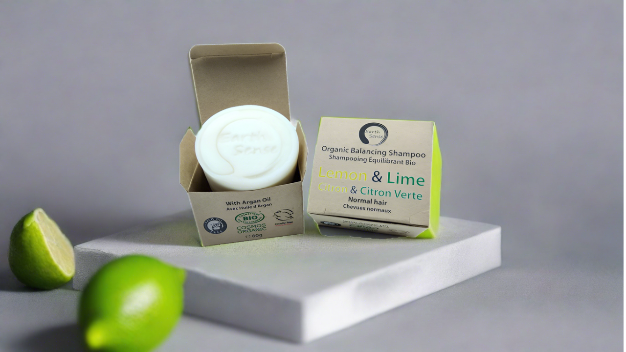 Organic Certified Balancing Solid Shampoo - Lemon & Lime - Normal & all Hair Types 60g-2