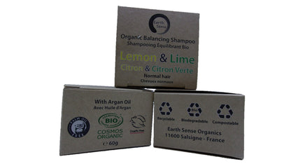 Organic Certified Balancing Solid Shampoo - Lemon & Lime - Normal & all Hair Types 60g-4